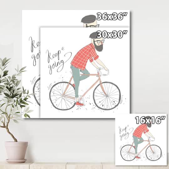 Designart - Hipster Man On A Bicycle
